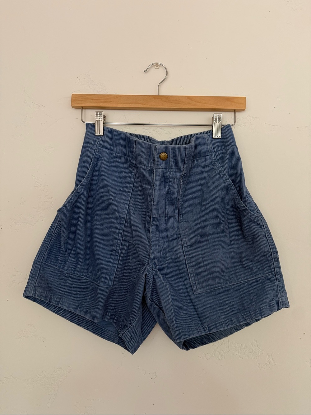 Towncraft Blue Corduroy High-Waist Women's Shorts